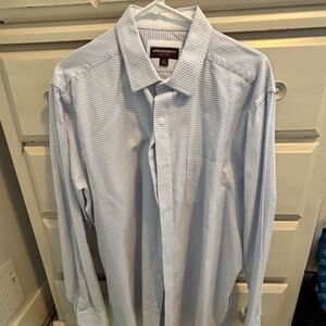 Johnston & Murphy White and Blue Checkered Dress Shirt